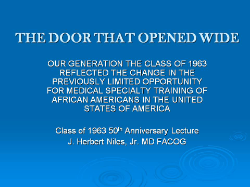 J. HERBERT NILES, M.D., F.A.C.O.G., GIVES THE 50TH ANNIVERSARY ALUMNI REUNION LECTURE
