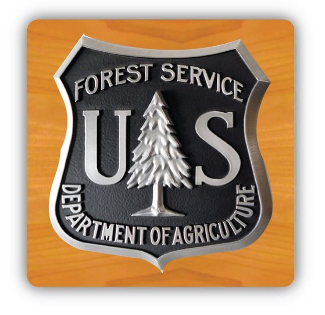 EA-2055 - Logo of the US Forest Service (USFS) on Mahogany Plaque