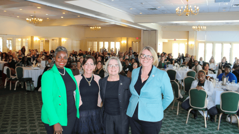 From left to right, MarieKarl Vilceus-Talty, President & CEO of The Partnership for Maternal & Child Health of Northern New Jersey; Tammy Murphy, First Lady of NJ; First Robyn D’Oria, CEO of CJFHC; and Helen Hannigan, President & CEO of Th