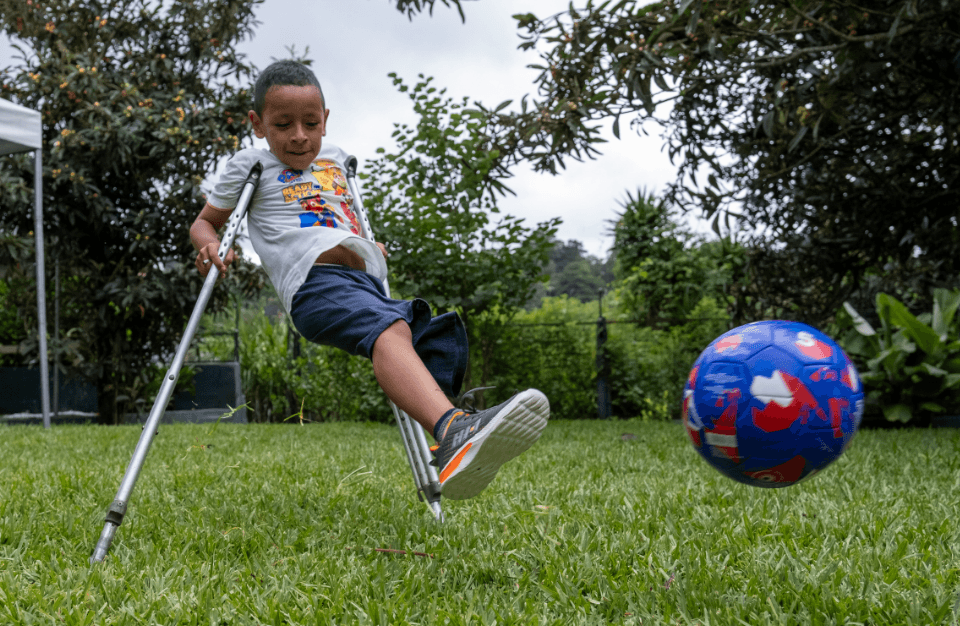 playing soccer