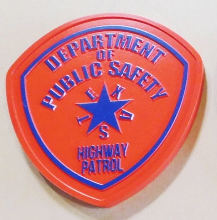 PP-2434 - Carved Plaque of the Shoulder Patch of the Department of Public Safety, Texas