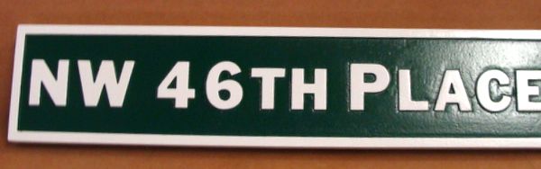 H17060 - HDU  Street Name Sign, NW 46th Place, 2.5-D Raised Relief