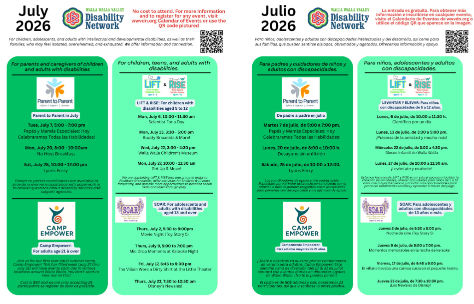 This Month's Activities and Events (link to flyer)