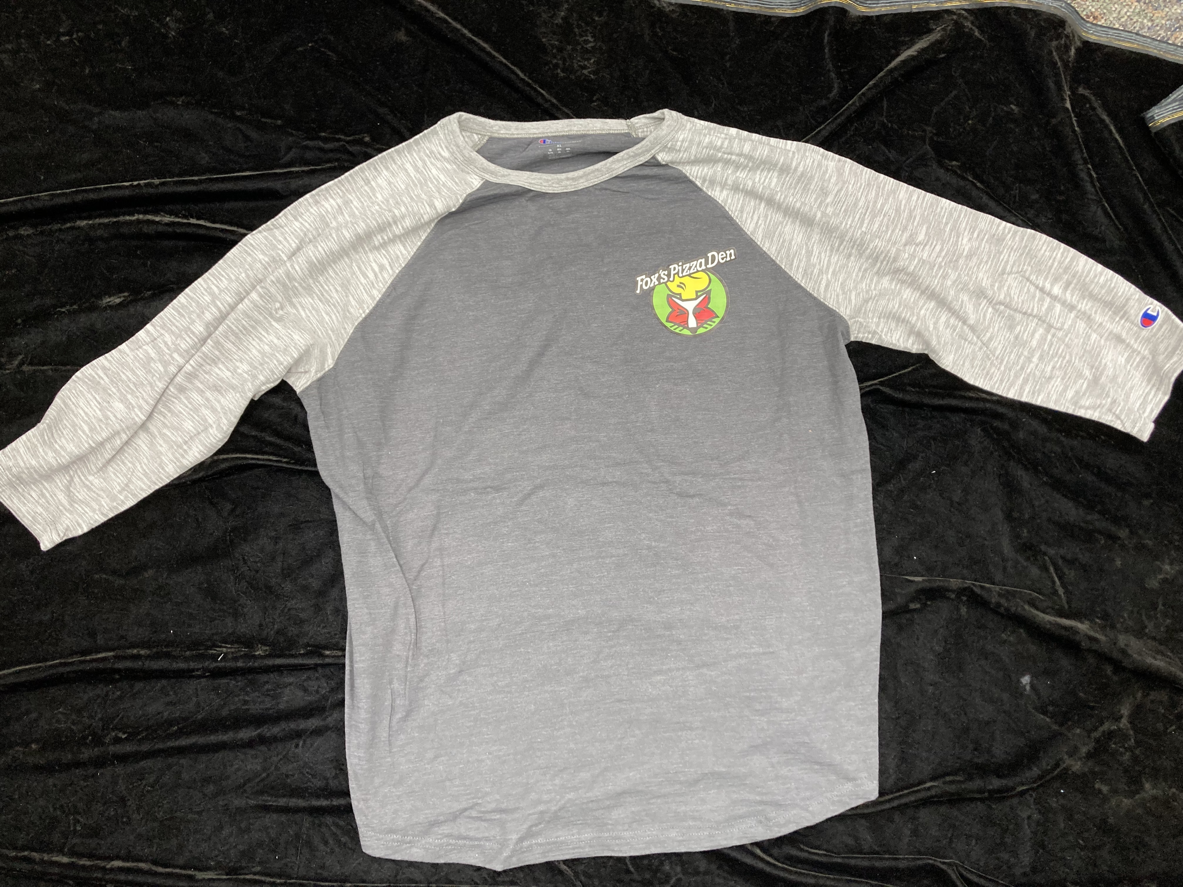 SALE Fox's Logo - XL Dark Grey/Light Grey Champion Raglan 3/4 Sleeve Tee