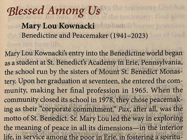 Mary Lou Kownacki Blessed Among Us