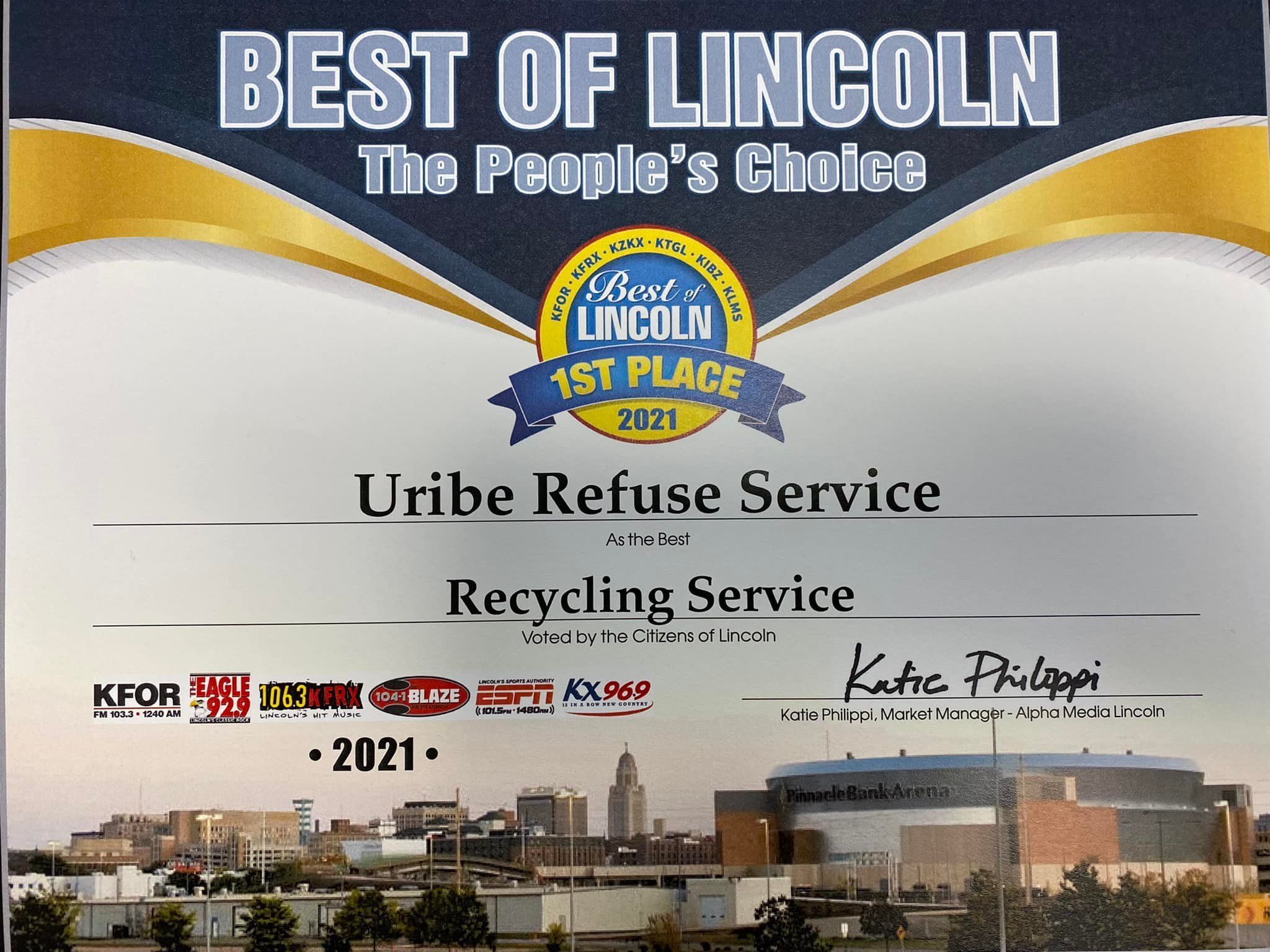 Best of Lincoln 1st Place Award