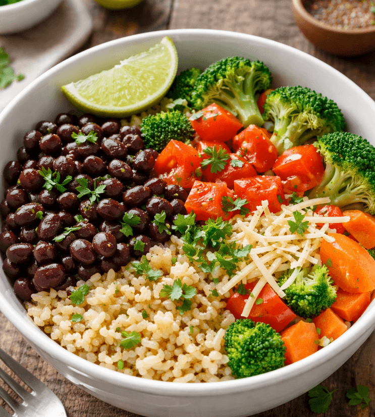 Heart Healthy Rice and Bean Bowl
