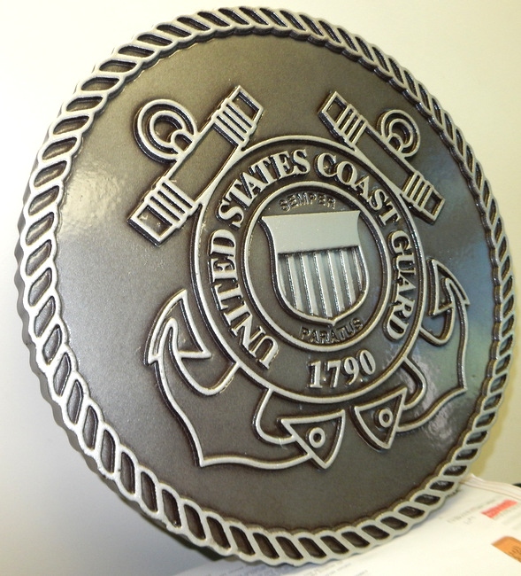 MD4160 - Seal of the US Coast Guard, Nickel-Silver 2.5-D with Patina