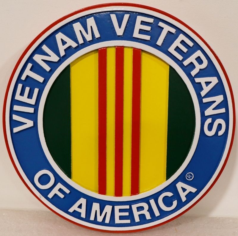 UP-1076 - Vietnam Veterans of America Round Emblem Plaque in Painted HDU