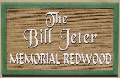 G16366 - Carved HDU Sign for Memorial Redwood Tree