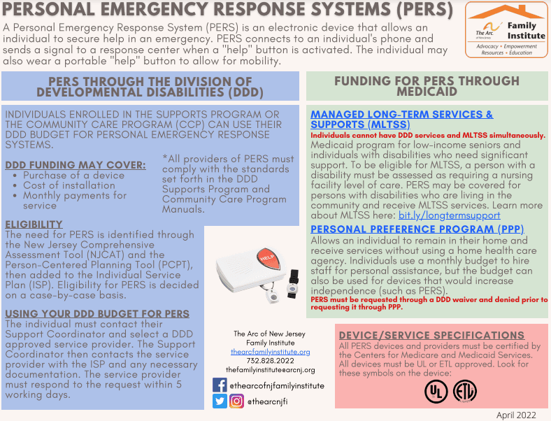 Personal Emergency Response Systems (PERS)