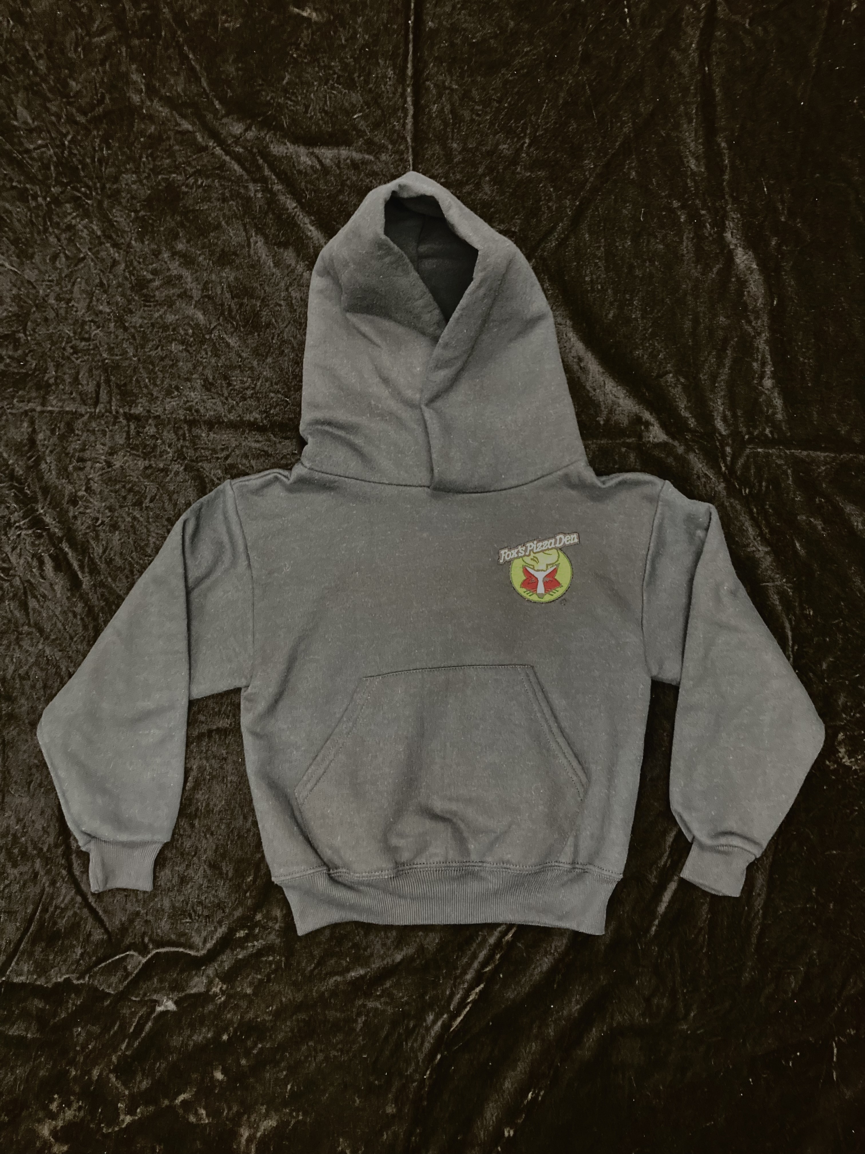 SALE Fox's Logo - YOUTH SMALL Black Hoodie (Jerzees)