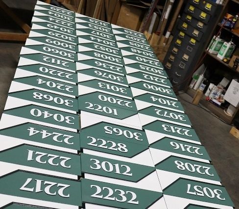 KA20837A - Carved High-Density-Urethane (HDU) Unit Number Signs for Apartment Complex