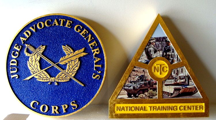 MP-2580 - Carved Plaques of the Crests of  Units of the US Army,  Artist Painted