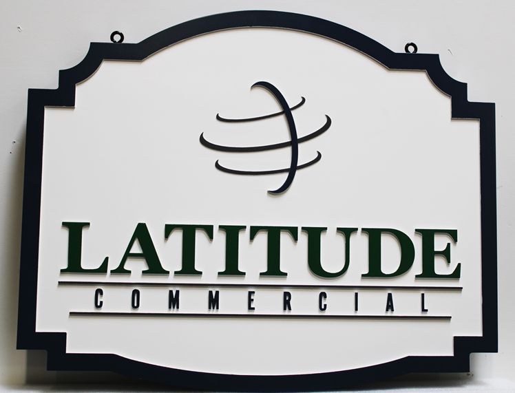 S28163 - Carved HDU  Sign for the "Latitude Commercial" Company