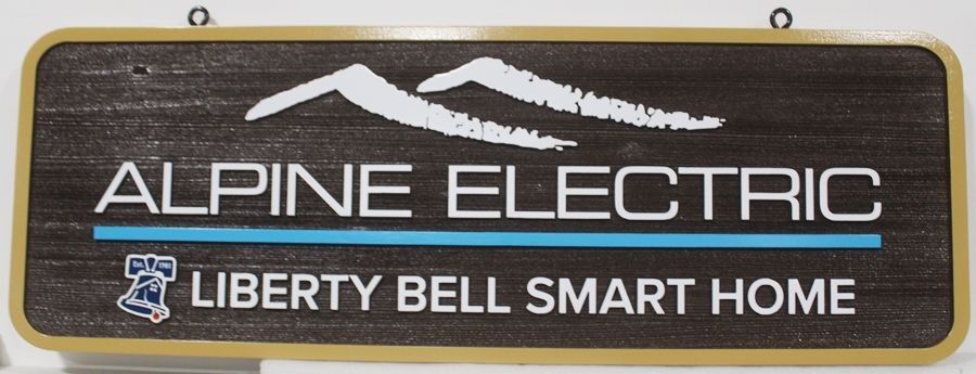 SA28536 - Carved and Sandblasted Sign for "Alpine Electric"