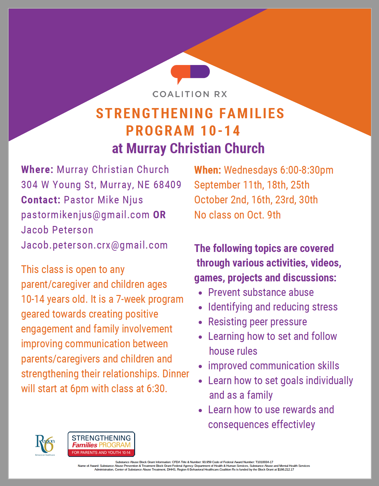 Strengthening Families 10-14 with Murray Christian Church