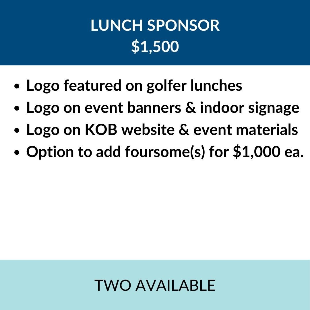 $1,500 Lunch Sponsor (2 available)