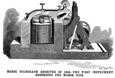 1844: First telegraph message was sent.