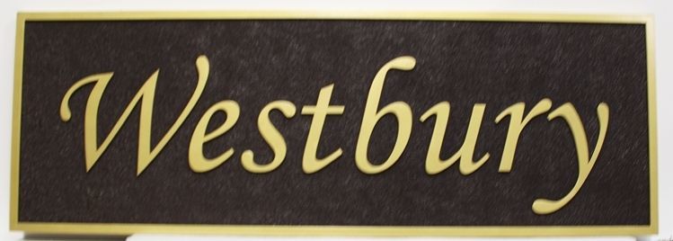 I18841 - Carved 2.5-D HDU Residence Name Sign "Westbury" 