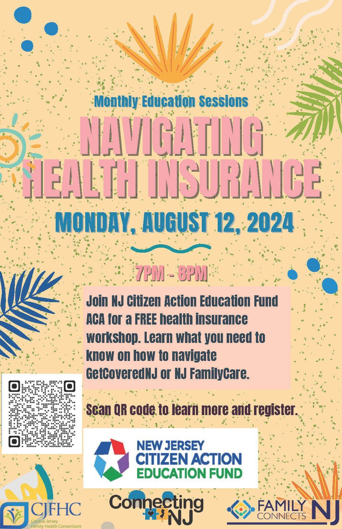 Navigating Health Insurance: August 12, 2024 7pm - 8pm