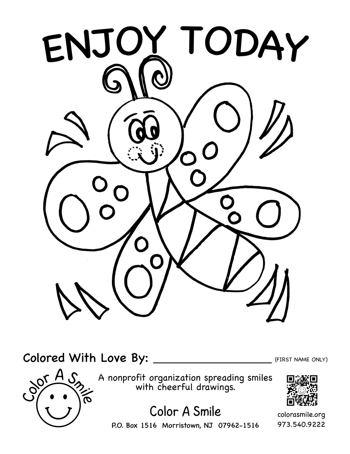 Download fun coloring pages to volunteer color a smile