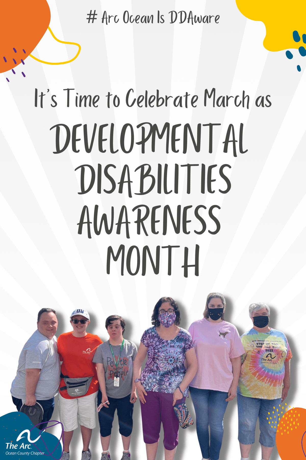 Group photo with text saying "developmental disabilities awareness month" 