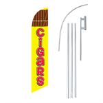 Cigars Red/Yellow Swooper/Feather Flag + Pole + Ground Spike