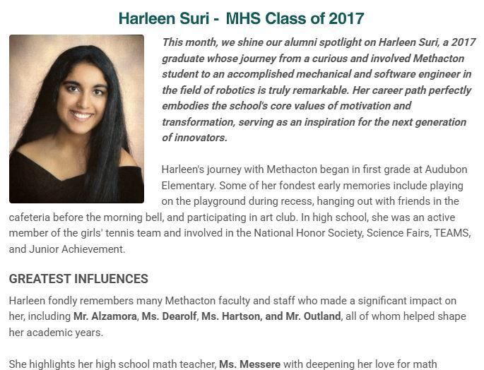 Alumni Spotlight: Harleen Suri - MHS'17