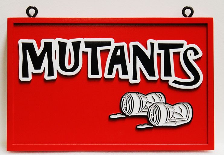 SA28852 - Carved Sign for the "Mutants" 