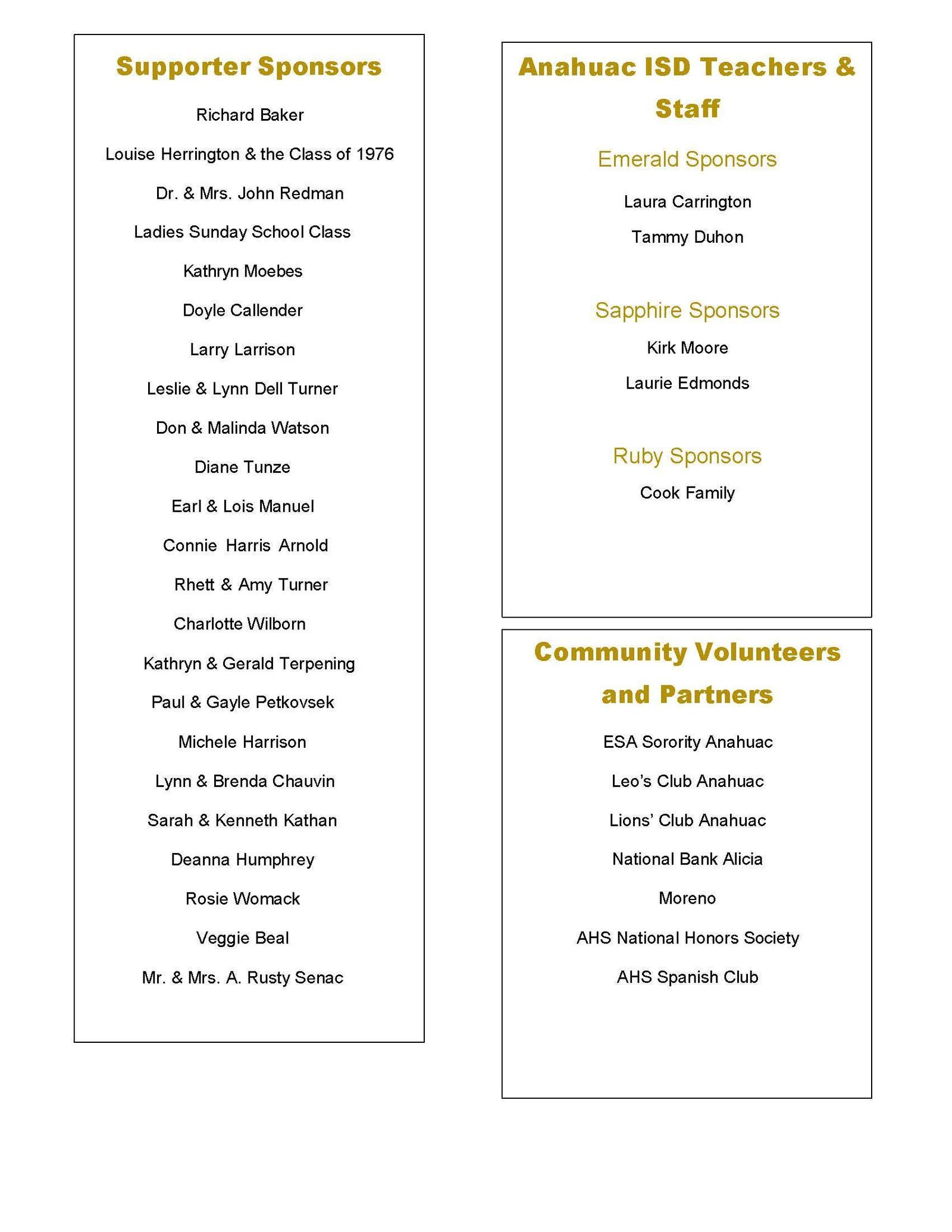 Anahuac ISD Education Foundation Who We Are Our Partners