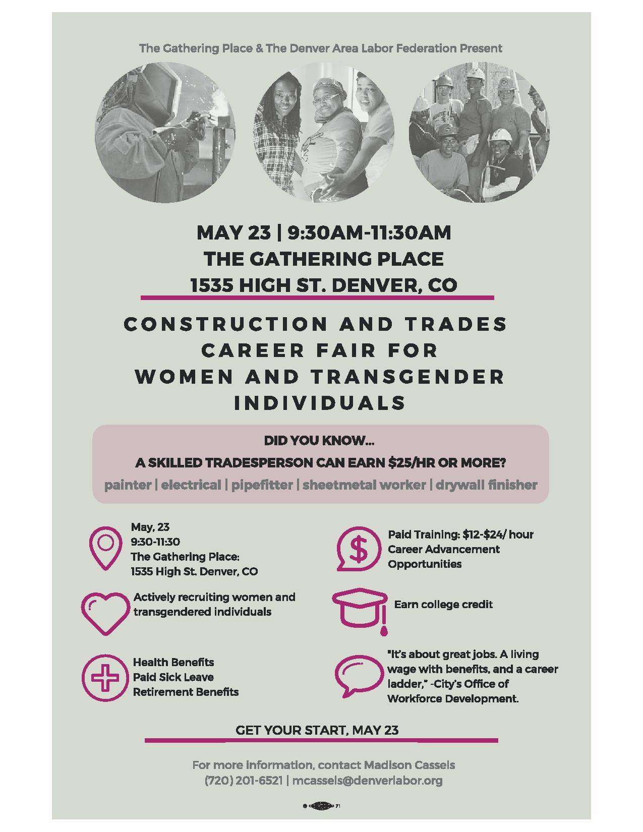 Construction and Trades Career Fair on May 23rd