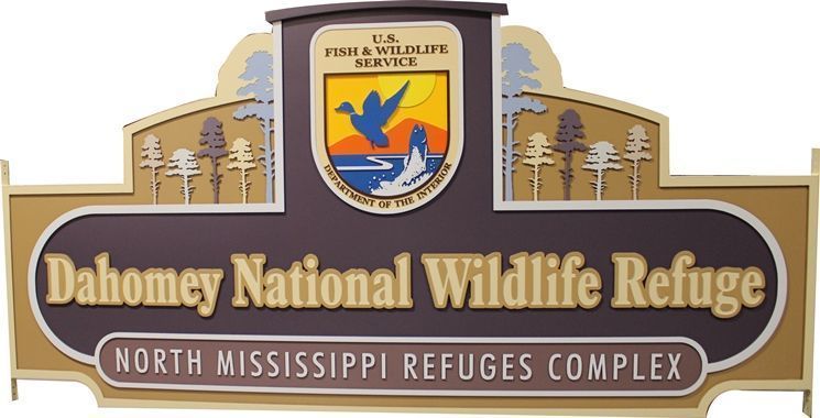 M1898 - Very Large  Faux Wood HDU  Sign for the Dohoney National Wildlife Refuge 