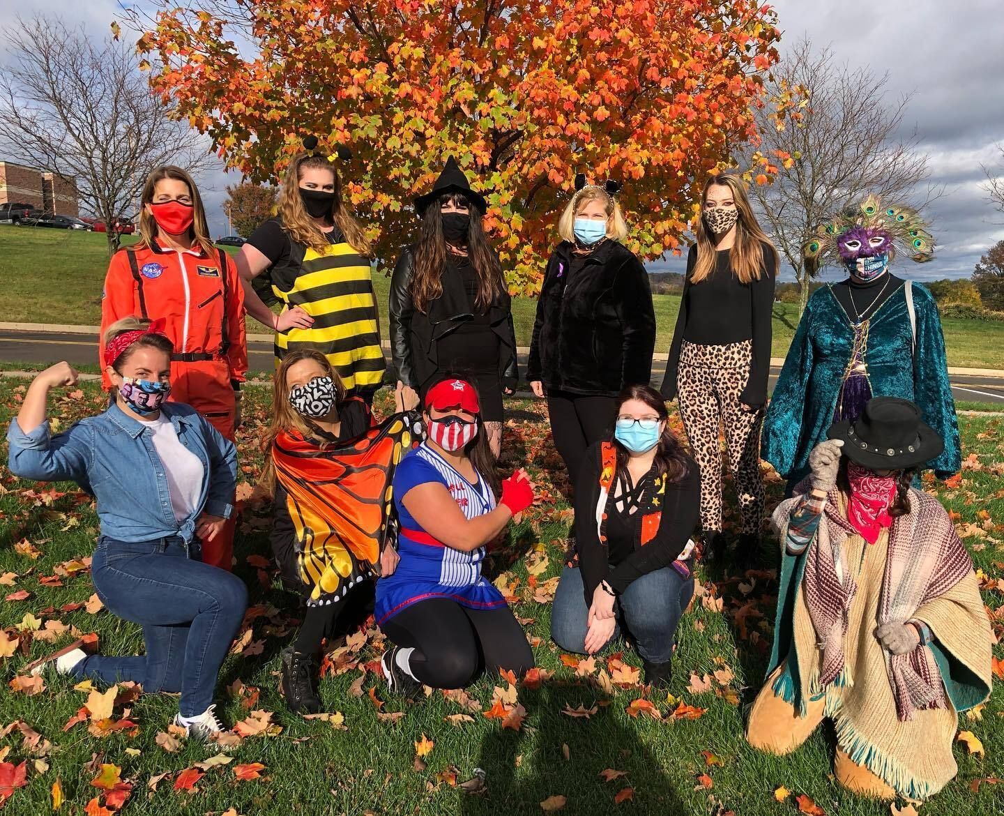 Staff members show off their costumes and celebrate Halloween amidst the Covid-19 pandemic.