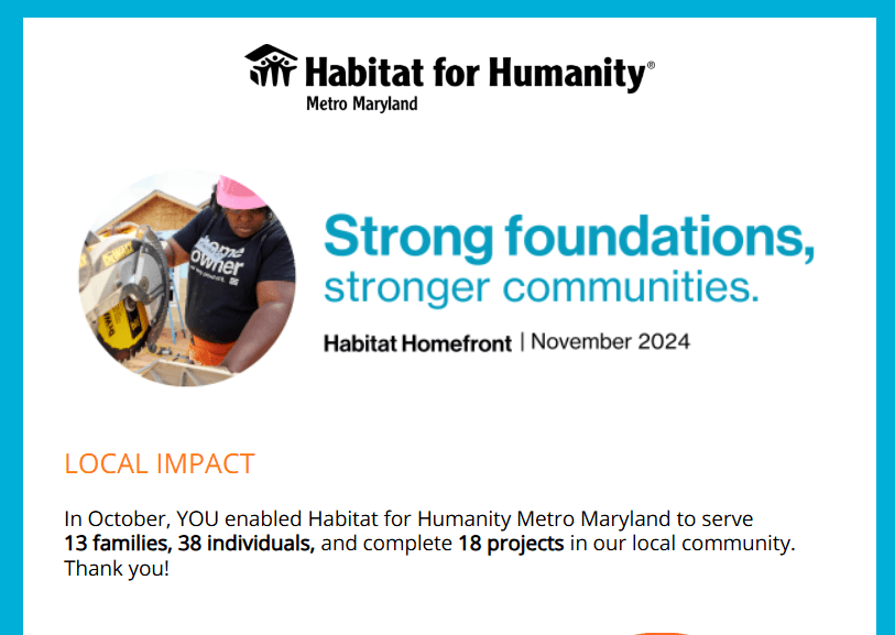 Habitat Homefront November Newsletter