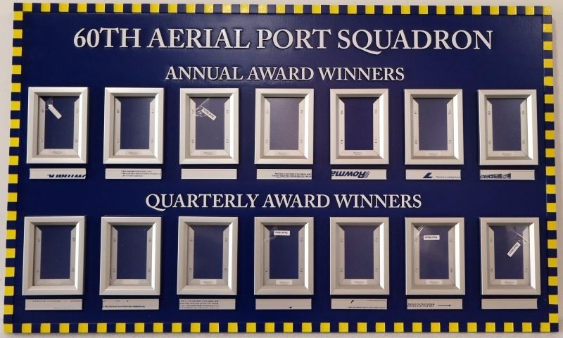 SB1189 - 60th Aerial Port Squadron Award Board with Changeable Photo Frames
