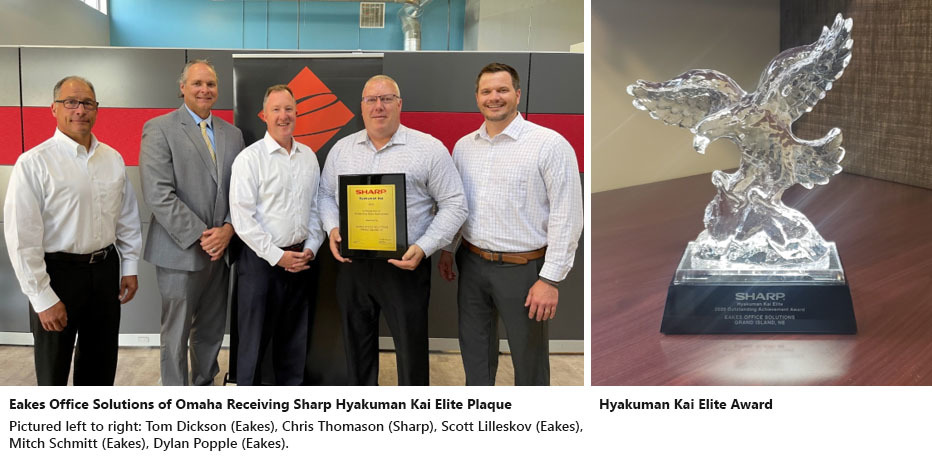 Omaha Sales Team Receiving Award from Sharp