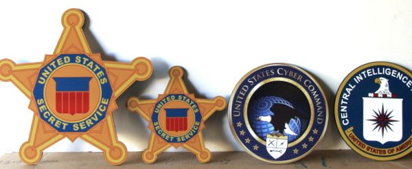 U30382 - Wall Plaques of US Marshall Badges, Cyber Command, and CIA 