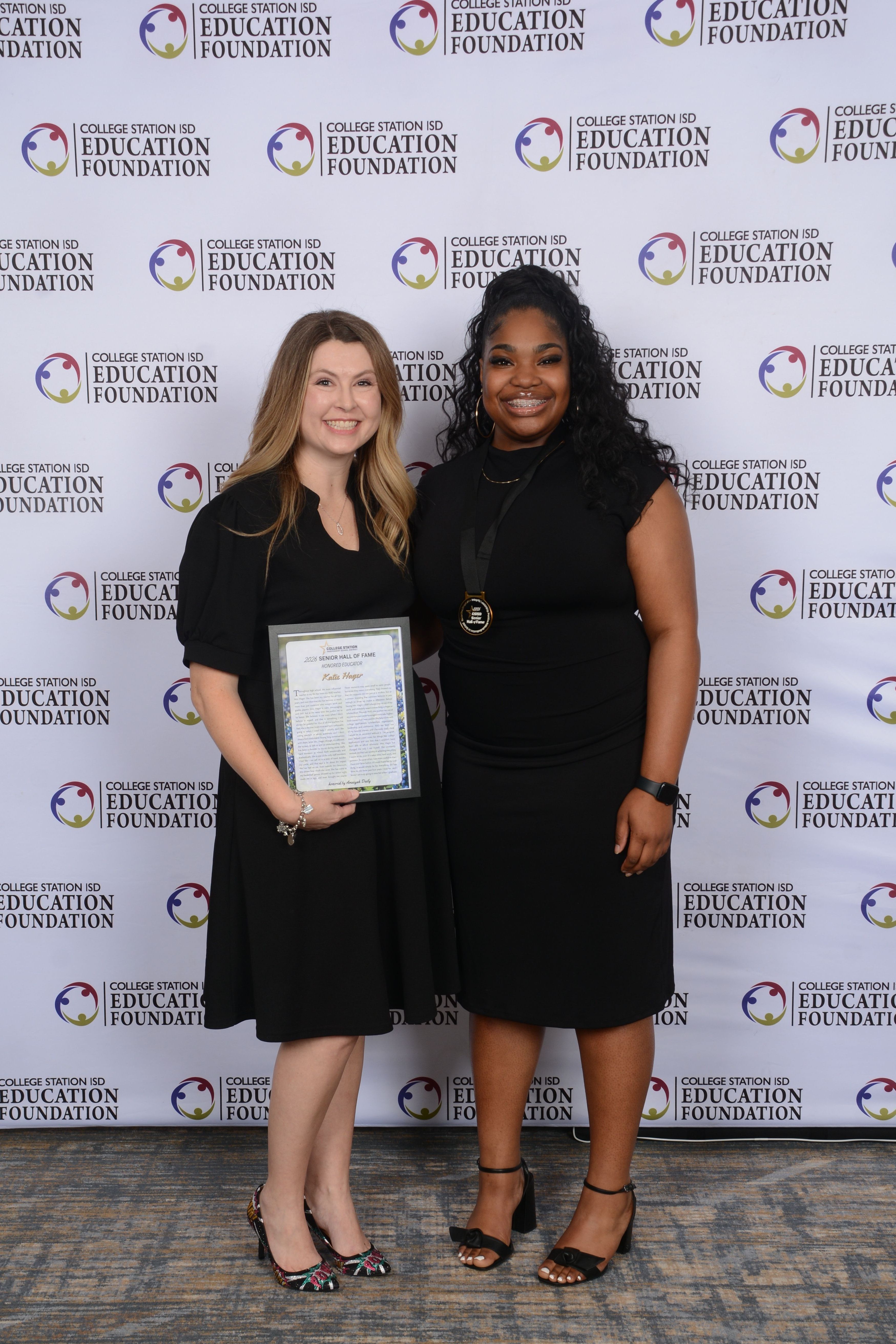 Student and educator honorees pose for a photo