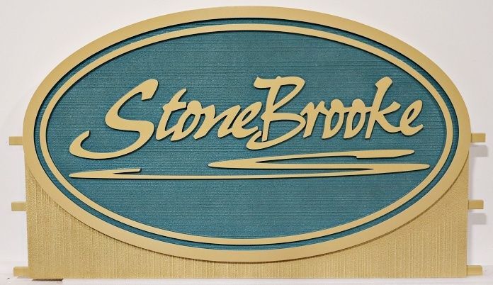 I18129 - Carved and Sandblasted Residence Name Sign "Stonebrooke"