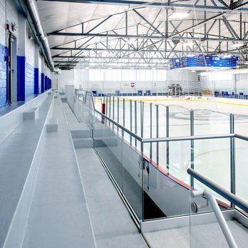 Wissahickon Skating Club bleachers showcasing the ice rink in the background