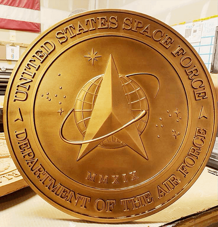 LP-1202 - Solid Metal 3-D Plaque of the Seal of the US Space Force 