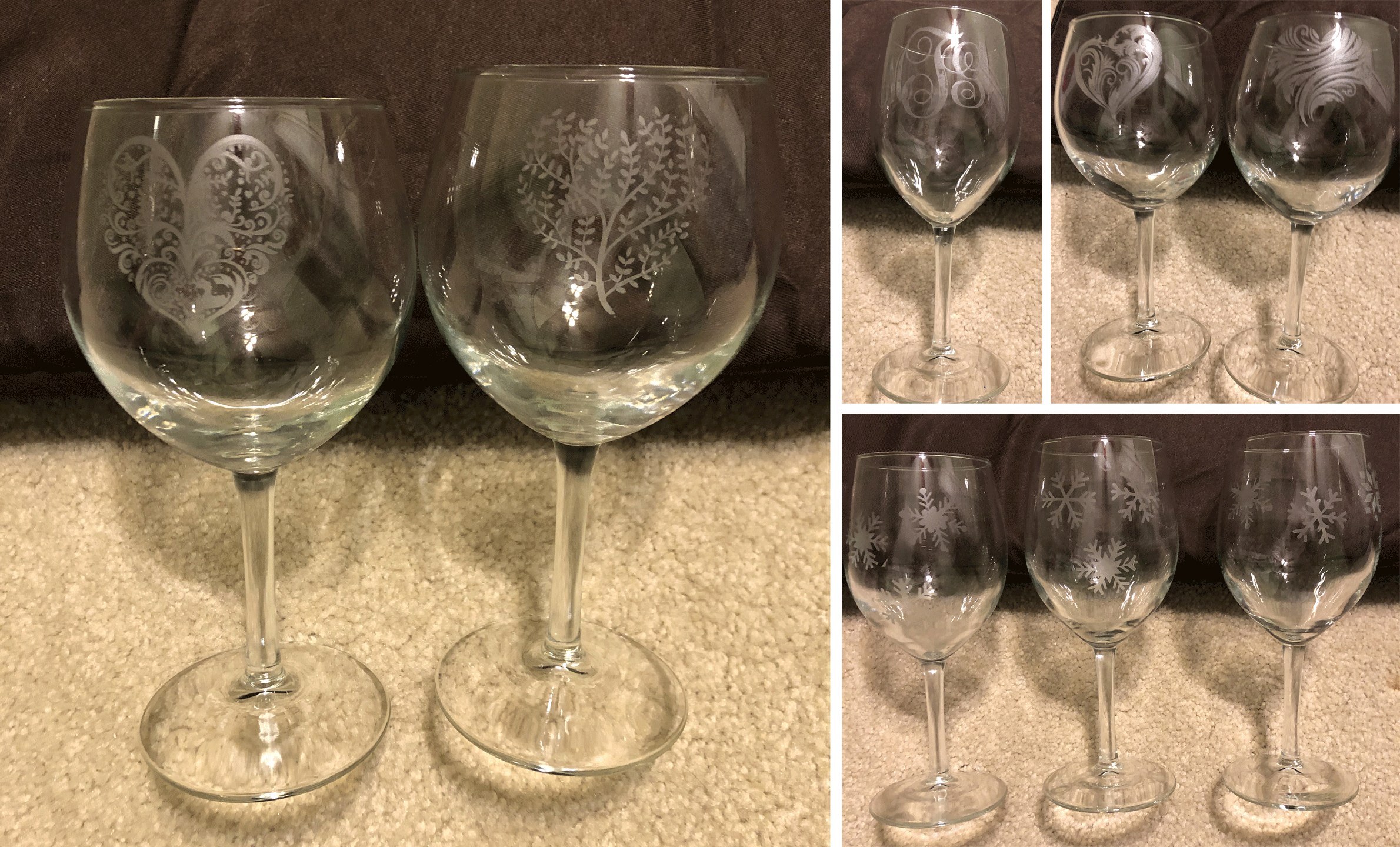 Wine Glasses - with Custom Etching  (IA-GV)
