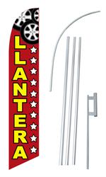 Llantera (Tires) Swooper/Feather Flag + Pole + Ground Spike
