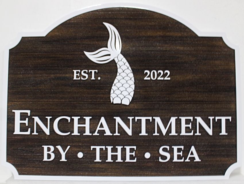 L21910A - Sign for "Enchantment by the Sea" with Mermaid Tail