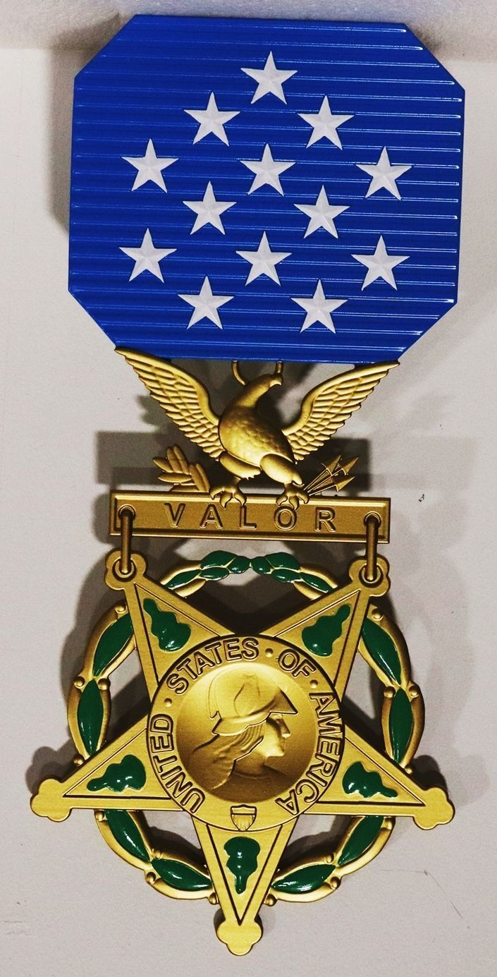 IP-1340A - Carved 3-D Bas-Relief Artist-Painted US Army Medal of Honor