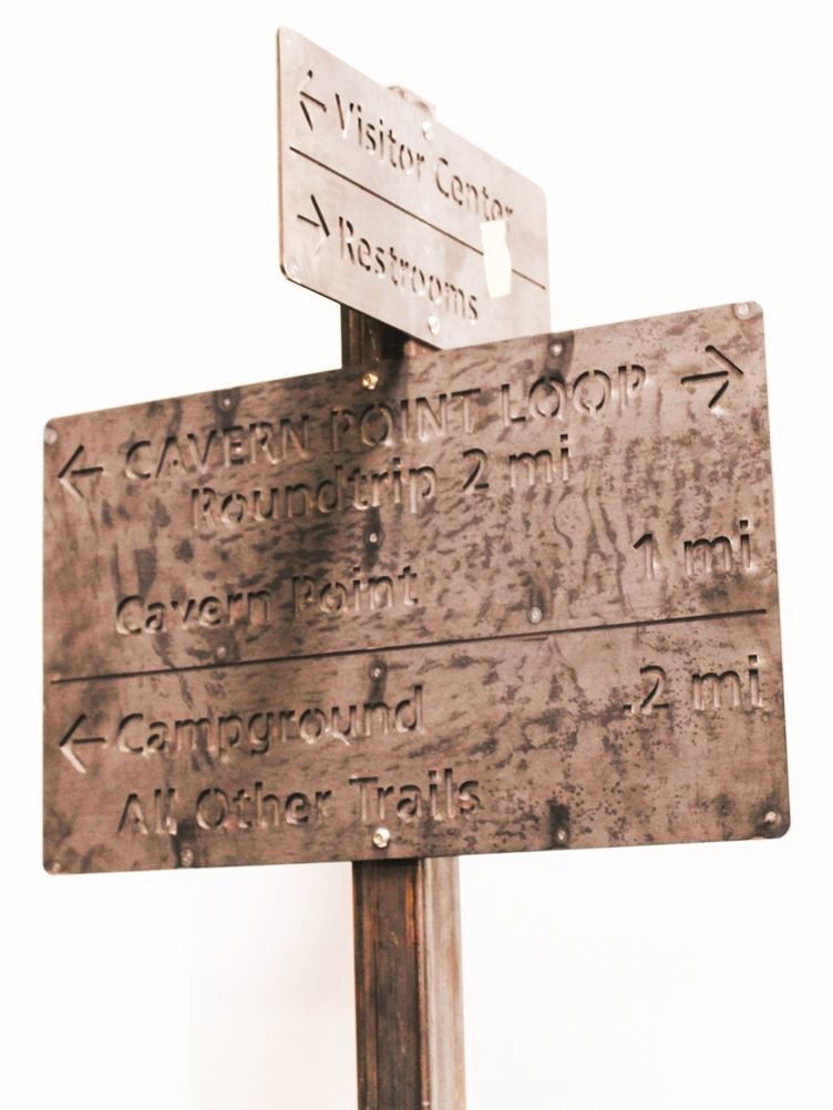 G16371-  Weathering Steel Wayfinding Sign  and Post for the Channel Islands National Park (Aged)