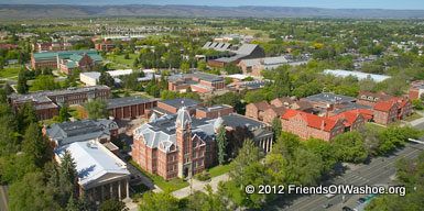 An arial view of the CWU campus
