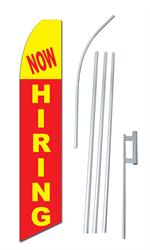 Now Hiring Swooper/Feather Flag + Pole + Ground Spike