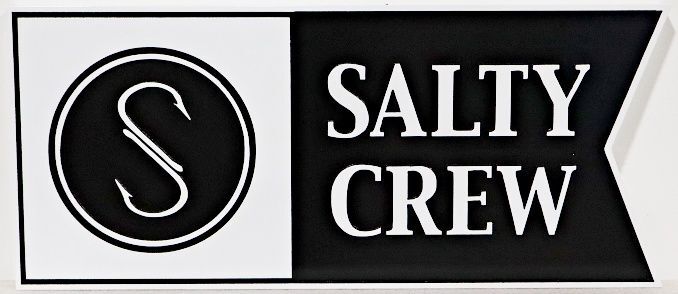 L21765 - Carved and Sandblasted Sign for "Salty Crew" 